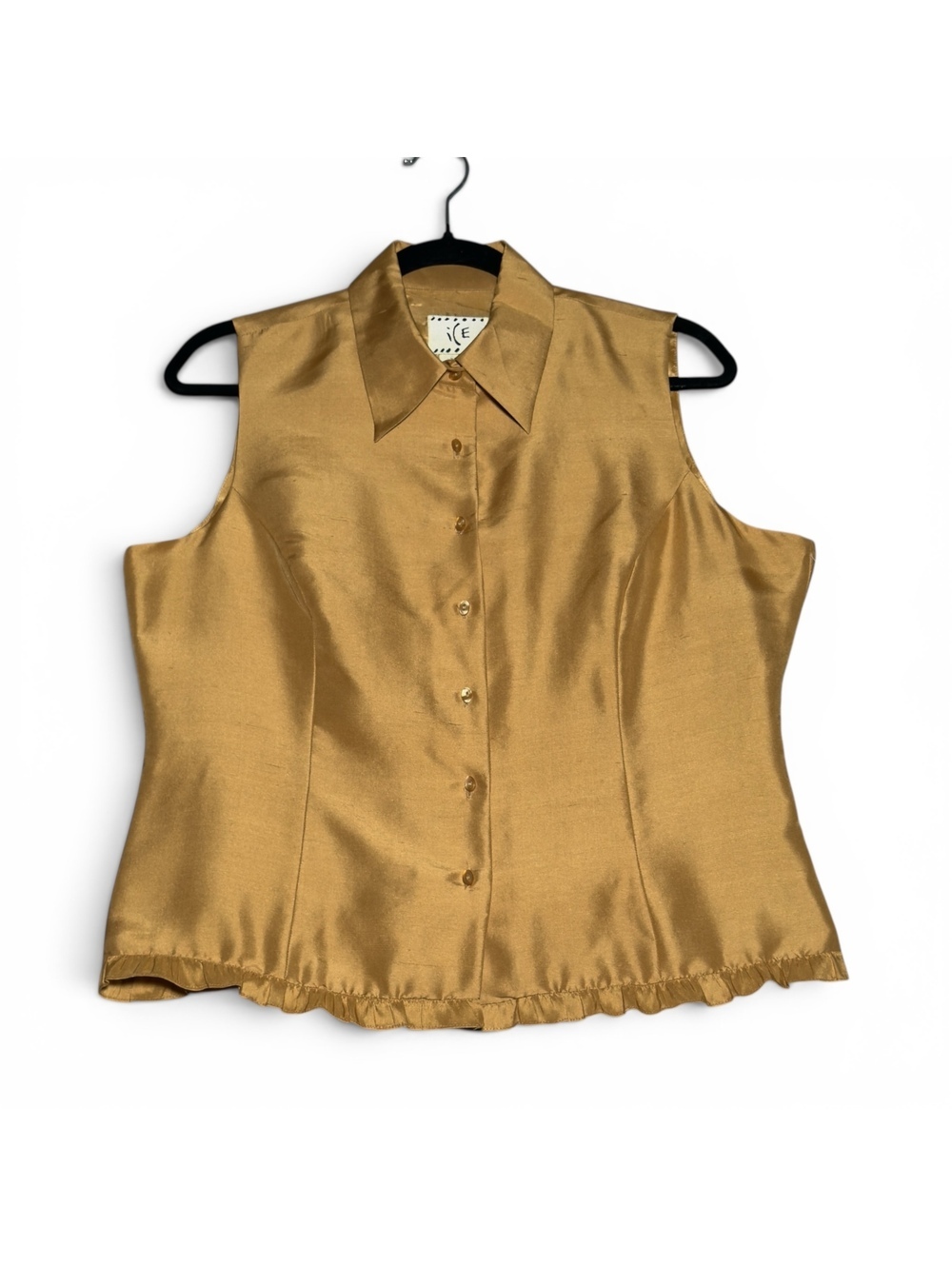 Vintage Ice Sleeveless Silk Blend Button-Up Top Size 12